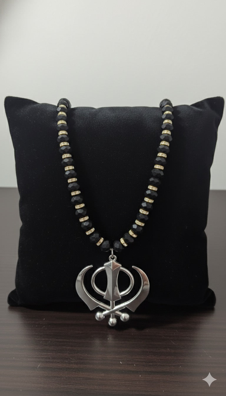 Premium Khanda Car Hanging ( Pure Stones )